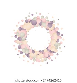 Abstract composition with 3d spheres. Pearls. Photo frame.
