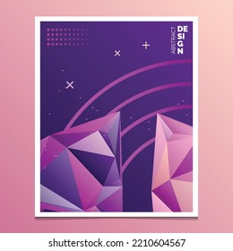 Abstract composition. A4 brochure cover design. Title sheet model. Polygonal space icon. Vector front page font. Ad banner form texture