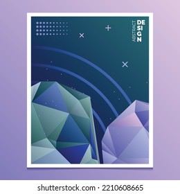 Abstract composition. A4 brochure cover design. Title sheet model. Polygonal space icon. Vector front page font. Ad banner form texture