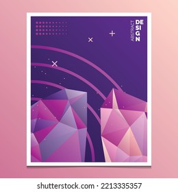 Abstract composition. A4 brochure cover design. Title sheet model. Polygonal space icon. Vector front page font. Ad banner form texture