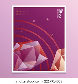 Abstract composition. A4 brochure cover design. Title sheet model. Polygonal space icon. Vector front page font. Ad banner form texture