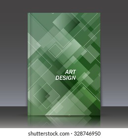 Abstract composition, a4 brochure title sheet, crystal facet icon, business card image, rhombus logo texture, green emerald construction, firm sign backdrop, cosmic surface, EPS 10 vector illustration