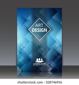 Composición abstracta, hoja de título de un folleto 4, icono de faceta de cristal, imagen de tarjeta de visita, textura del logotipo rhombus, construcción de zafiro azul, fondo de señalización firme, superficie cuadrada, ilustración del vector EPS 10