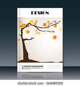 Abstract composition, a4 brochure title sheet, autumn leaves icon construction, eco carving, botanical surface, creative organic figure, logo sign, firm banner form, flier fashion, EPS10 illustration
