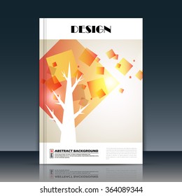 Abstract composition, a4 brochure title sheet, autumn leaves icon construction, eco carving, botanical surface, creative organic figure, logo sign, firm banner form, flier fashion, EPS10 illustration
