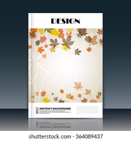 Abstract composition, a4 brochure title sheet, autumn leaves icon construction, eco carving, botanical surface, creative organic figure, logo sign, firm banner form, flier fashion, EPS10 illustration
