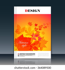 Abstract composition, a4 brochure title sheet, autumn leaves icon construction, eco carving, botanical surface, creative organic figure, logo sign, firm banner form, flier fashion, EPS10 illustration