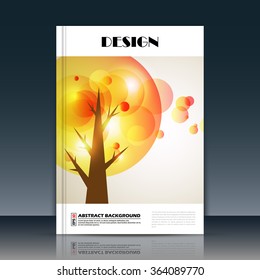 Abstract composition, a4 brochure title sheet, autumn leaves icon construction, eco carving, botanical surface, creative organic figure, logo sign, firm banner form, flier fashion, EPS10 illustration
