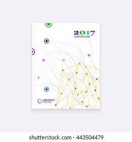 Abstract composition. A4 brochure title sheet. Geometric. Bright color. Creative. Book cover. Template layout. Vector art. Minimalism.
