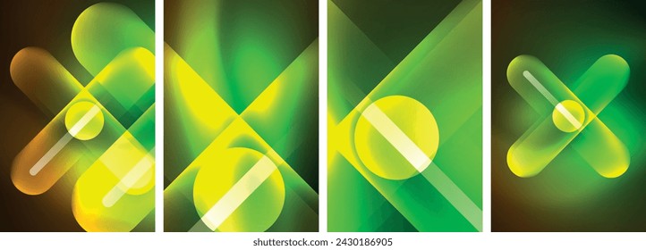 Abstract composition. Aglow in neon hues against the dark, radiating energy and allure, a captivating spectacle of vibrant luminescence