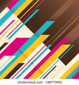 Abstract composition with angular objects. Vector illustration.