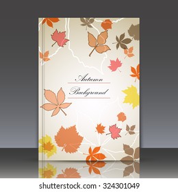 Abstract composition, autumn event card, leaves theme advertisement, sale-out discount certificate, clearance flyer, biological icon, botanical print, eco design, ecological EPS 10 vector illustration