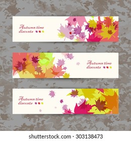 Abstract composition, autumn sale leaflet, maple leaf, background pattern, EPS 10 vector illustration