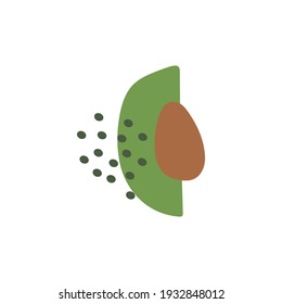 Abstract composition and avocado shape  Vector illustration 