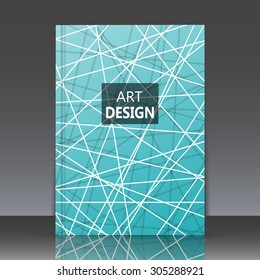 Abstract composition, azure brochure background, white lines, plexus, web, EPS 10 vector illustration
