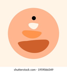 Abstract composition with balance shapes. Boho wall art. Hand drawn vector illustration. Aesthetic background. Mid century art print.