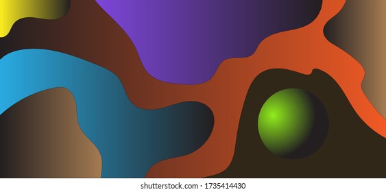 Abstrakte Komposition mit einer Kugel. Vector-Abbildung.