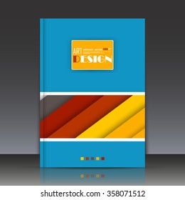 Abstract composition, band lines, text frame bar, strip surface icon, logo sign, blue a4 brochure title sheet, creative figure construction, firm banner form image, fashionable EPS10 illustration