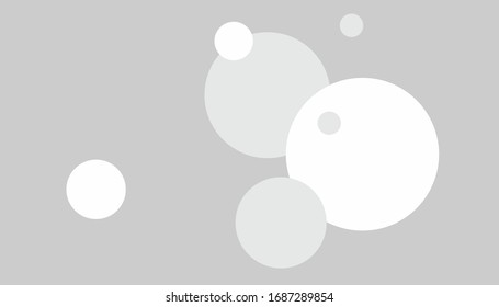 Abstract composition with black and white circles. Inter atomic or planetary energy interaction. educational illustration. Limited color palette.