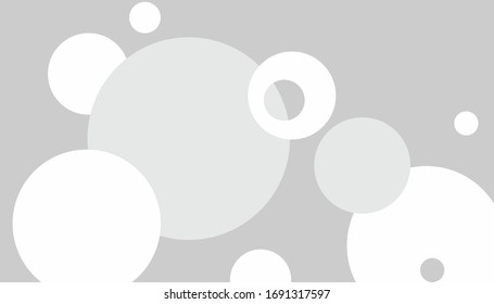 Abstract composition with black and white circles. Inter atomic or planetary energy interaction. educational illustration. Limited color palette. Chaos bubbles. Profit