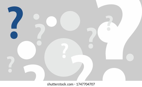 Abstract composition with black and white circles and question marks. Inter atomic or planetary energy interaction. educational illustration. Limited color palette. Chaos bubbles. Geometric banner