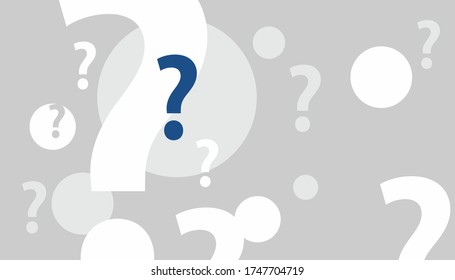 Abstract composition with black and white circles and question marks. Inter atomic or planetary energy interaction. educational illustration. Limited color palette. Chaos bubbles. Geometric banner