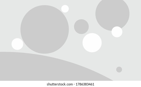 Abstract composition with black and white circles. educational illustration. Limited color palette. Chaos bubbles. Geometric banner