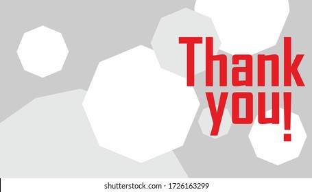 Abstract composition with black and white octahedron and the word thank you. educational illustration. Limited color palette. Chaos octahedron. Geometric banner
