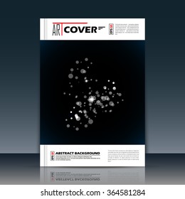 Abstract composition, black, white outer space galaxy, glory star ray, a4 brochure title sheet, cosmic sky icon, text frame surface, creative figure, logo sign, firm banner form, flier fashion, EPS10 