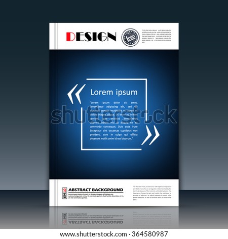 Abstract composition, blue a4 brochure title sheet, square text frame surface, creative figure logo sign, firm banner form, quotation flier fashion, citation field icon, advise recommendation, EPS10 