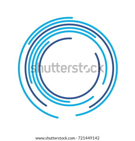 abstract composition blue arcs and circles