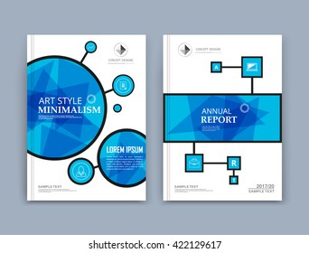 Abstract composition. Blue circle, square shapes texture. Chain parts construction. White brochure title sheet. Creative circle figure icon surface. Box block section banner form. Bubbles flyer font