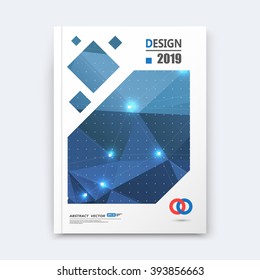 Abstract composition, blue font texture, shiny perforated dots construction, white light points, a4 brochure title sheet, creative figure icon, commercial logo surface, firm banner form, flier fiber