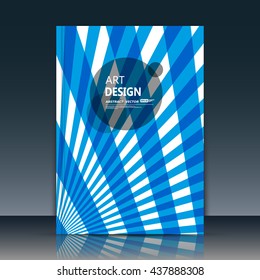 Abstract composition. Blue lines font texture. Linking section trademark construction. A4 brochure title sheet. Creative figure logo icon. Commercial offer banner form. Ad flyer fiber. Round sticker