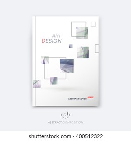 Abstract composition, blue, violet square construction font texture, box block section surface, white a4 brochure title sheet, creative figure vector art, commercial offer, banner form, flyer fiber