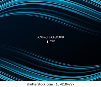 Abstract composition, blue waves of line texture framing the square post with place for copy in the center, cover design