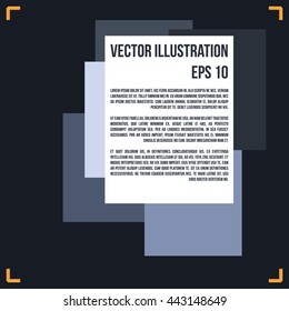 Abstract composition, blue, white pages for text, vector illustration