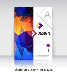 Abstract composition. Blue, yellow glass font texture, square construction. Box block section surface. Brochure title sheet. Creative figure vector art. Commercial offer. Banner form. Flyer fiber