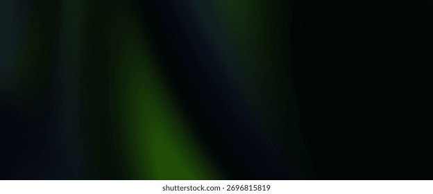 Composición abstracta con cintas de neón verde brillante que se retuercen sobre un lienzo oscuro. Las curvas dinámicas transmiten energía