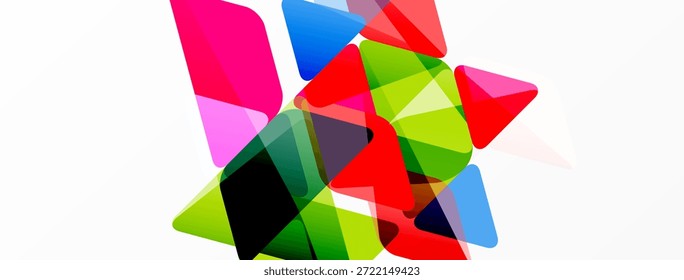 Composición Abstractas. Las Formas brillantes se superponen, creando un efecto visual dinámico. Los Colores se mezclan, formando obras de arte modernas.