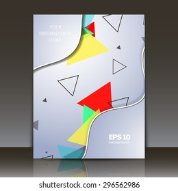 Abstract composition, Brochure, diary, journal, notebook, line triangles, geometric pattern, background | EPS10 vector illustration