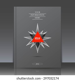 Abstract composition, Brochure, diary, red triangle, rays, background | EPS10 vector illustration