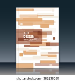 Abstract composition, brown quadrate font texture, beige square part construction, white a4 brochure title sheet, creative tetragon figure icon, commercial surface, firm banner form, EPS10 flier fiber