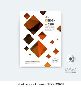 Abstract composition, brown quadrate font texture, square part construction, white a4 brochure title sheet, creative tetragon figure icon, commercial logo surface, firm banner form, EPS 10 flier fiber