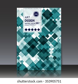 Abstract composition, business card backdrop, square blocks construction, a4 brochure title sheet, certificate, diploma, patent, charter, creative text frame surface, figure lozenge logo icon, EPS10