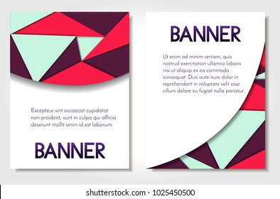 Abstract composition, business card set, voucher, invitation, flyer in geometric shapes, style isolated on background.