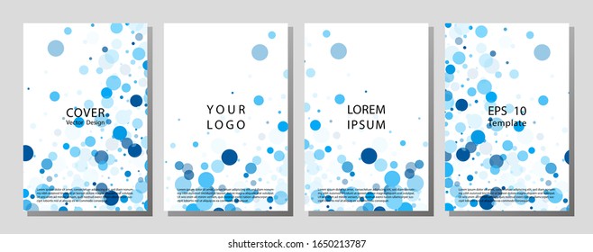 Abstract composition, business card set, correspondence collection. A4 brochure title sheet, creative round figure. Logo sign, firm banner form, transparent circle. Flier fashion, EPS10 illustration.