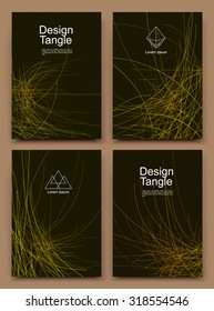 Abstract composition, business card set, correspondence letter collection, brochure title sheet, certificate, diploma, patent, charter, text frame, tangled logo backdrop, EPS 10 vector illustration