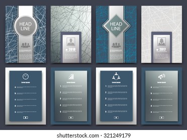 Abstract composition, business card set, correspondence letter collection, brochure title sheet, certificate, diploma, patent, charter, figure frame surface, logo backdrop, EPS 10 vector illustration