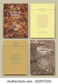 Abstract composition, business card set, spotted paper, sloppy structure, blot texture, smeary blur, soiled brochure title sheet, splotchy correspondence collection, logo construction, EPS 10 vector